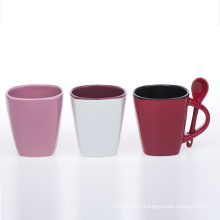 factory ceramic  mug with spoon
